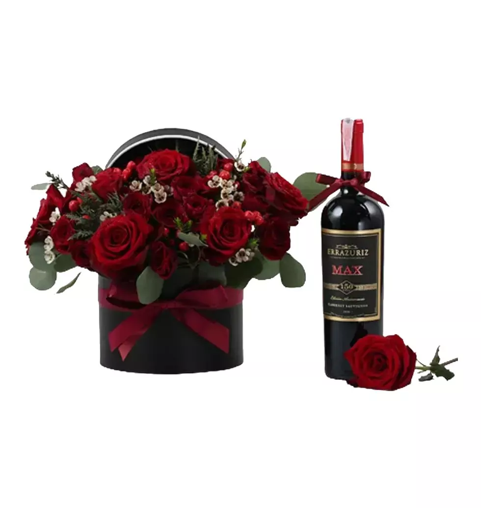 A Wine And Flower Complement