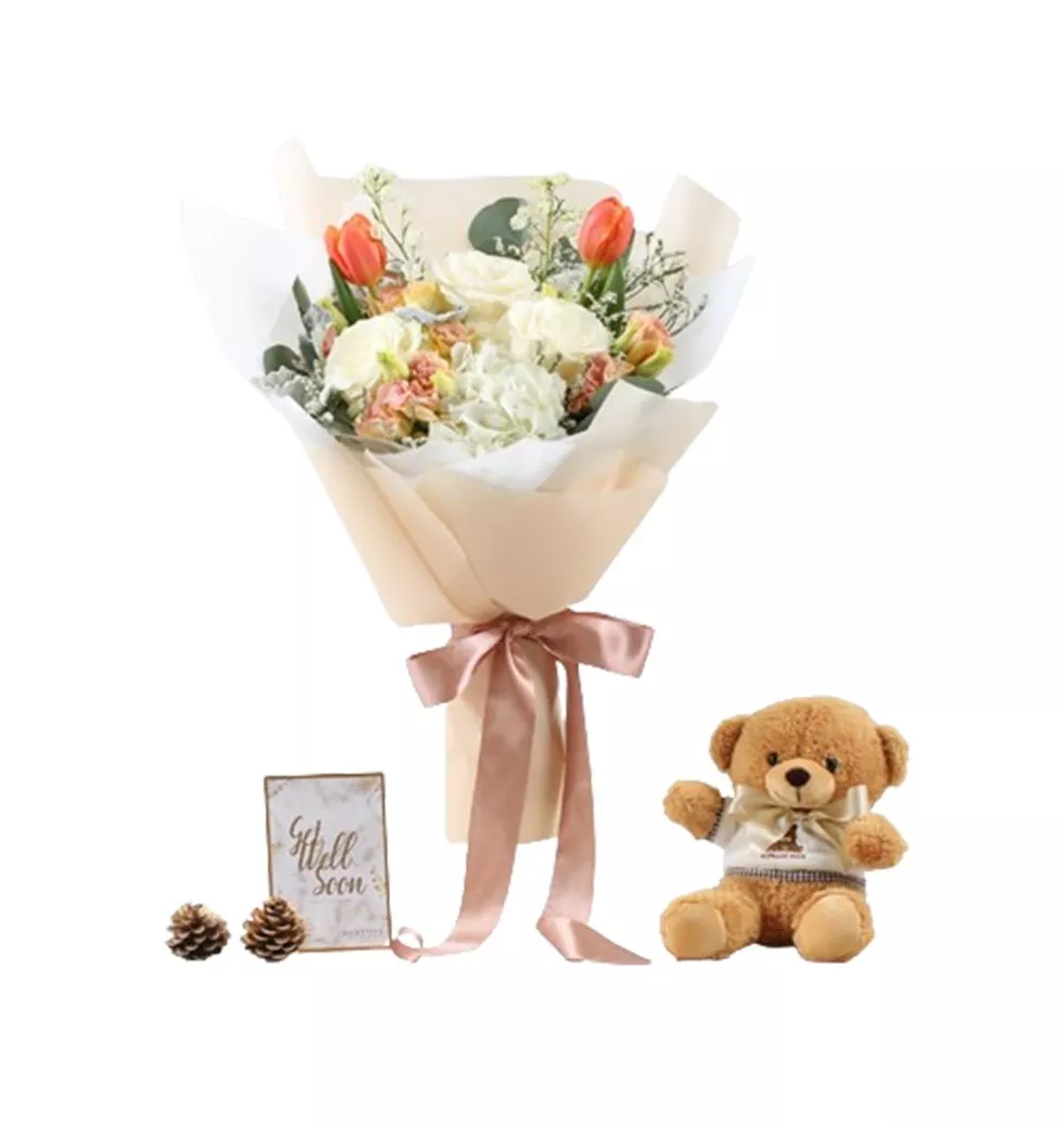 Bunch Of Flowers In Gift Set