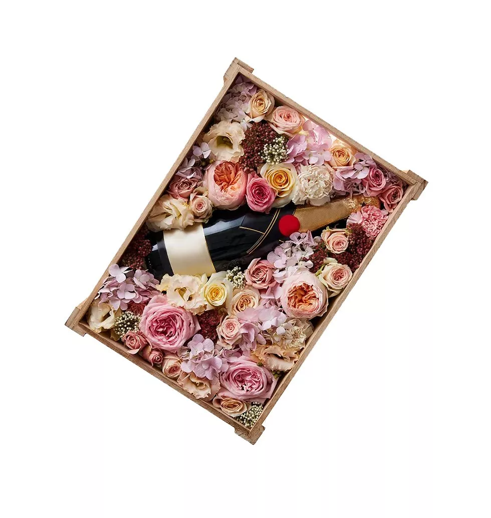 Champagne With Flower Arrangement