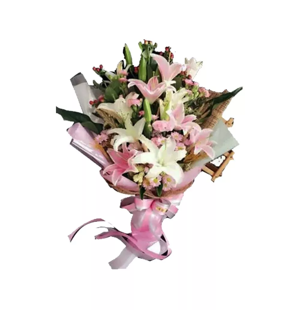 Combo Pink White Lilies
