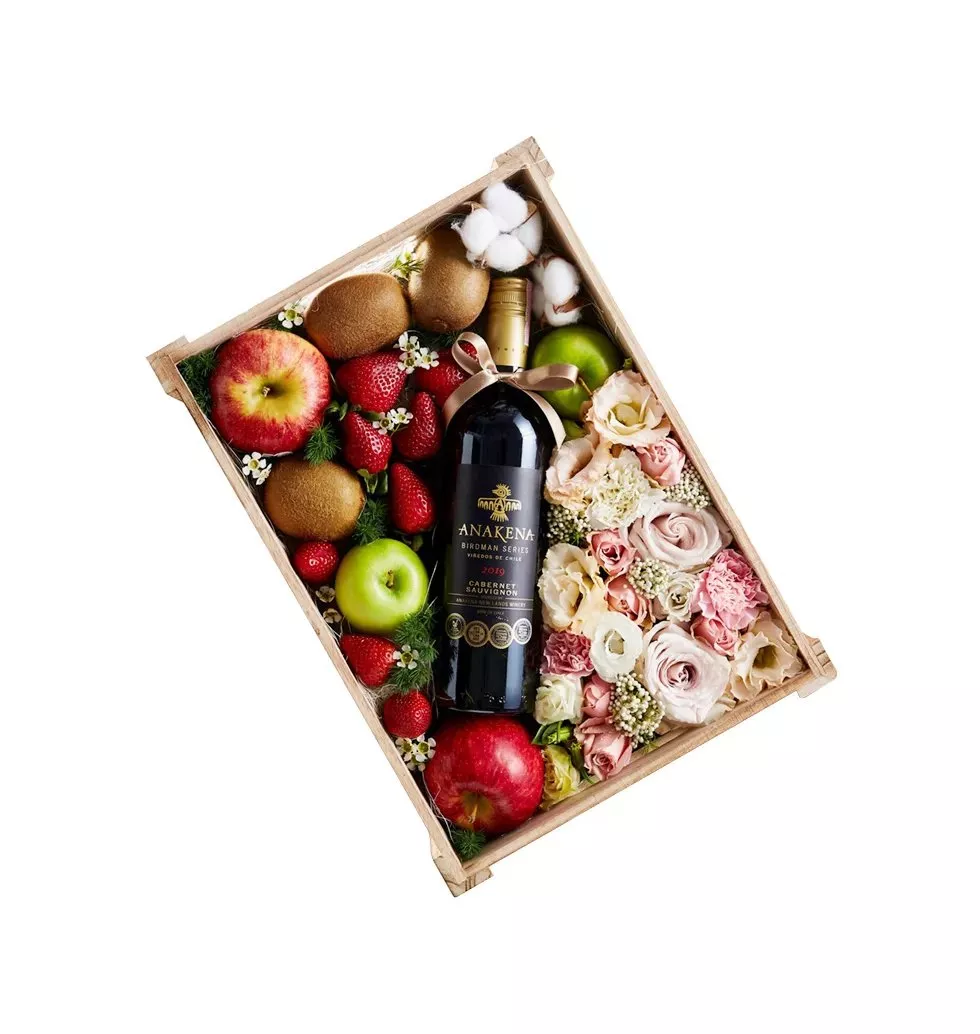 Deluxe Fruit And Wine Box