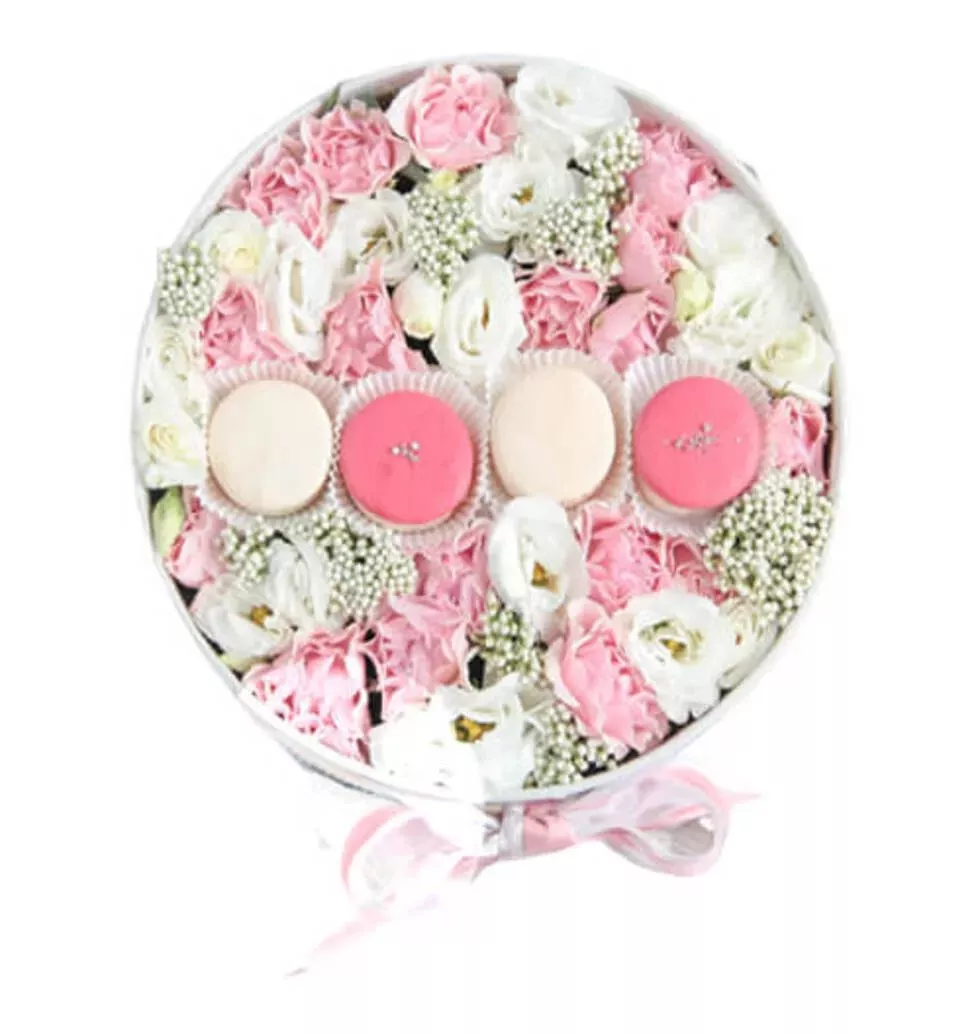 Flowers and Macarons Gift Box