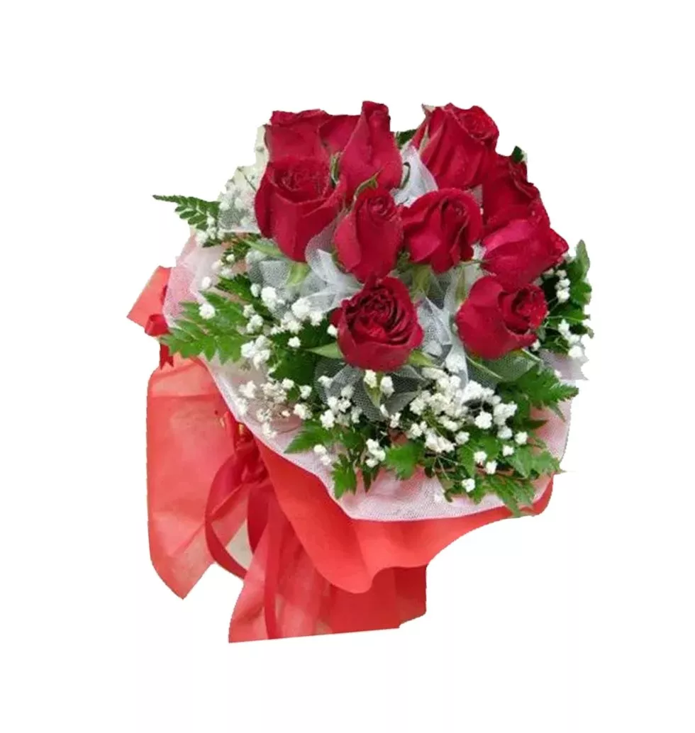 Fresh Red Roses Bunch