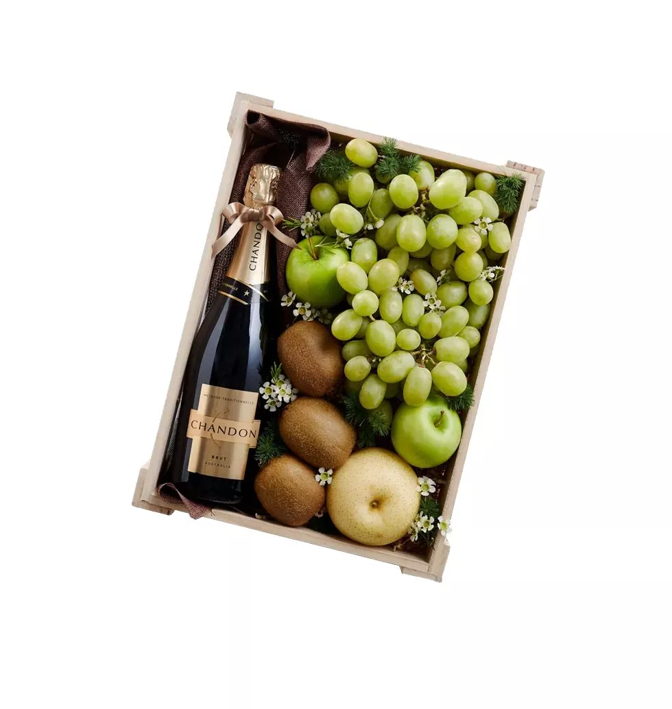 Fruit And Wine Gift Basket