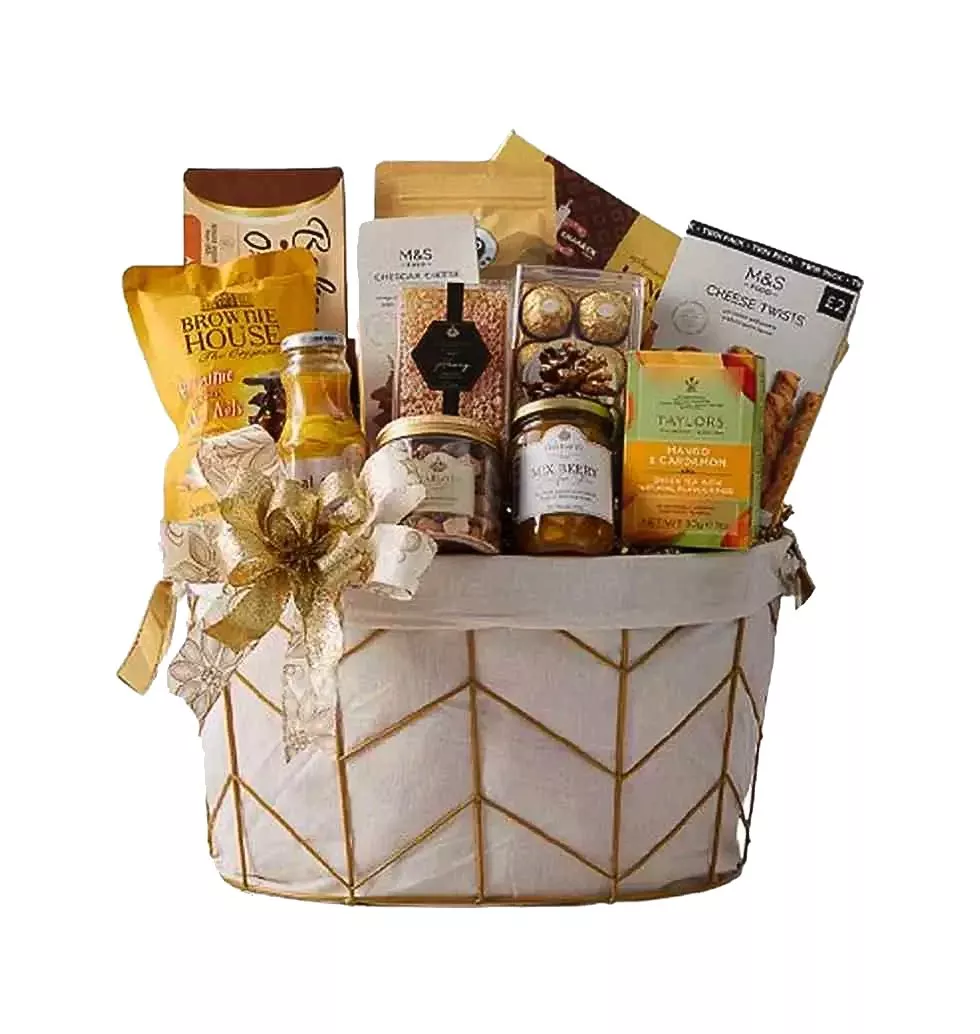 Luxury Golden Gift Basket