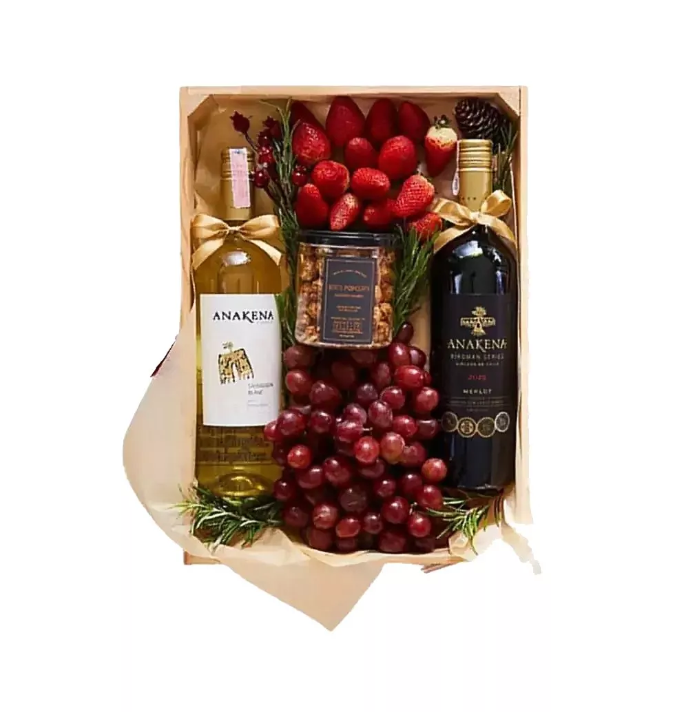 Wine And Appetizers Basket