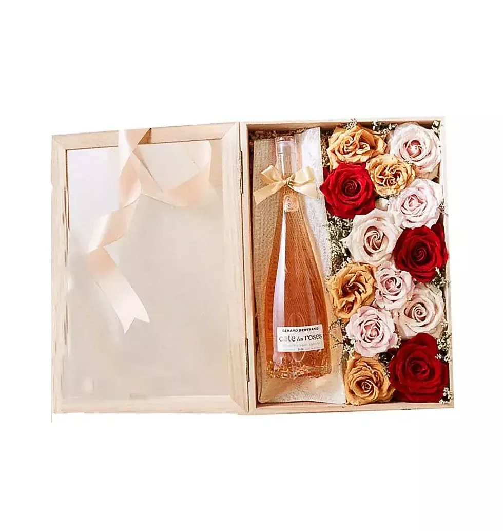 Wine And Floral Festive Box