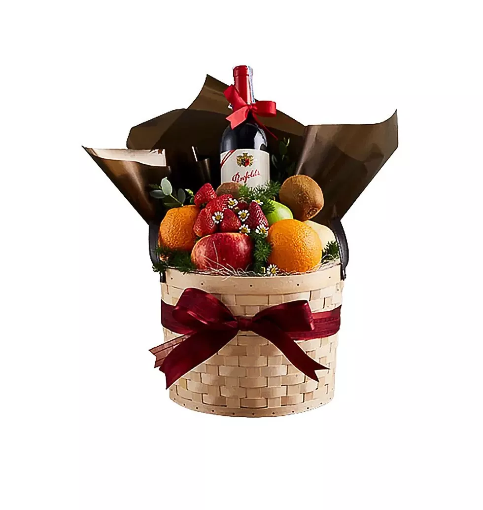 Wine And Fruit Gift Basket